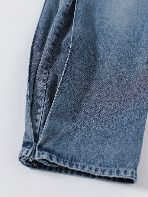 SIDE PLEATED DENIM PANTS / Y243-31045-3 /【 BLUE 】